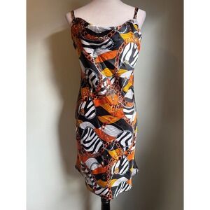 Guess Chain Slip Dress Orange Black White large y2k whimsi sexy boho resortwear